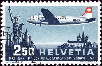 Thumb-1: F42 - 1947, Francobollo speciale per posta aerea Swissair