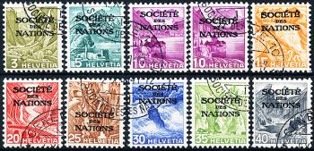Stamps: SDN47z-SDN55z - 1936-1938 Landscape images in intaglio printing, corrugated paper