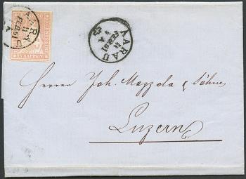 Briefmarken: 24G - 1859 Berner Druck, 4. Druckperiode, Zürcher Papier
