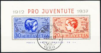 Briefmarken: J83I-J84I - 1937 Jubiläumsblock 25 Jahre Pro-Juventute Marken