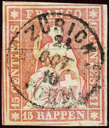 Stamps: 24F - 1856 Bern printing, 1st printing period, Munich paper