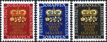 Thumb-1: FL207-FL209 - 1945, Commemorative stamps for the birth of the Hereditary Prince