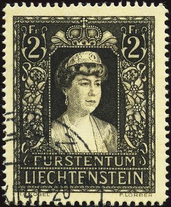 Stamps: FL216 - 1947 Mourning stamp for the death of the prince's widow Elsa