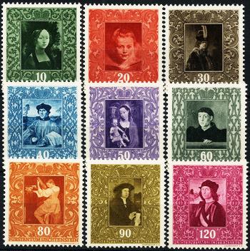Briefmarken: FL217-FL225 - 1949 Fürstliche Gemäldegalerie