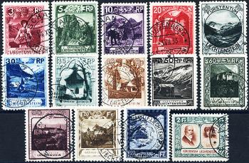 Briefmarken: FL84-FL97 - 1930 Landschaftsbilder und Fürstenpaar, billigste Zähnung