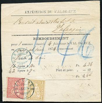 Briefmarken: 37b+38 - 1867 Weisses Papier