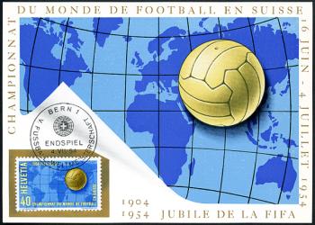 Briefmarken: 319 - 1954 Maximumkarten Fussball WM Eröffnung und Endspiel
