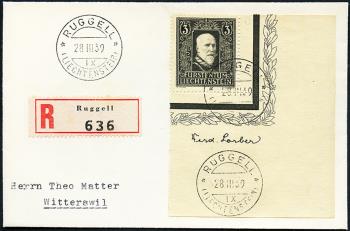 Briefmarken: FL142 - 1938 Trauermarke zum Tode des Fürsten Franz I.