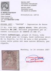 Thumb-3: 24F - 1856, Stampa di Berna, 1° periodo di stampa, carta di Monaco
