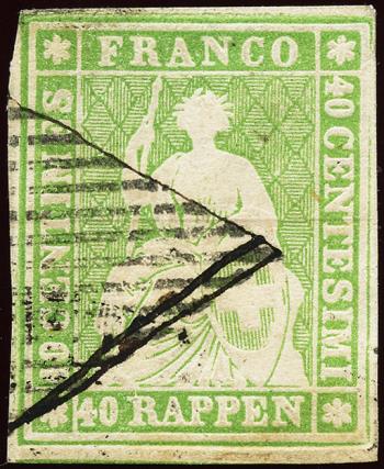 Timbres: 26C - 1855 Estampe de Berne, 2e période d'impression, papier de Munich