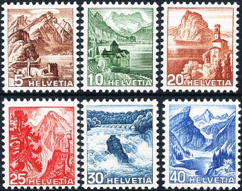 Briefmarken: 285-290 - 1948 Farbänderungen der Landschaftsbilder und neues Bildmotiv