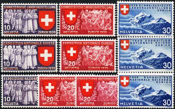 Briefmarken: 219-227,226a - 1939 Schweizerische Landesausstellung in Zürich