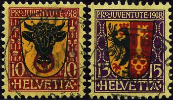 Timbres: J10-J11 - 1918 armoiries cantonales