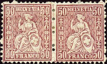 Briefmarken: 51.2.01 - 1881 Sitzende Helvetia, Faserpapier