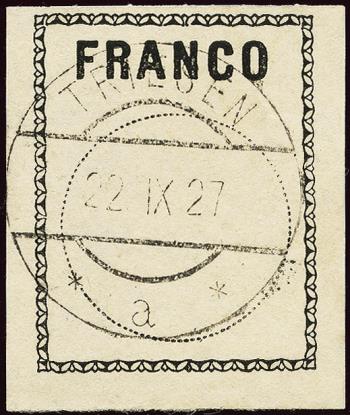 Stamps: FZ1 - 1911 Block letters, edging by decorative strip