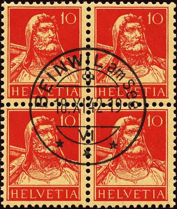 Briefmarken: 126I - 1914 Tellbrustbild, sämisches Faserpapier