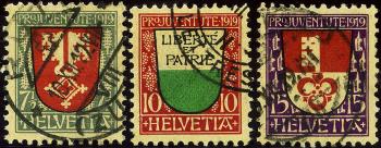 Francobolli: J12-J14 - 1919 stemma cantonale