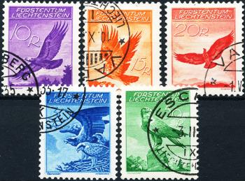 Stamps: F9y-F13y - 1934-1935 Eagle motifs, smooth paper