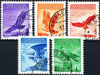 Stamps: F9z-F13z - 1936 Eagle motifs, fluted paper
