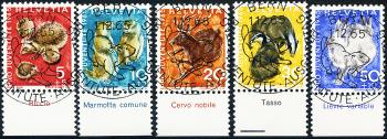 Briefmarken: J210-J214 - 1965 Pro Juventute, Einheimische Wildtiere