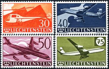 Stamps: F34-F37 - 1960 30 years of airmail stamps in Liechtenstein