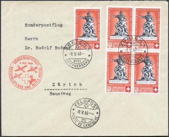 Thumb-1: SF40.2a - 9. Mai 1940, Vols postaux pour le don national et la Croix-Rouge