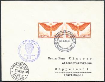 Thumb-1: SF38.2 a. - 21. September 1938, Balloon post Aarau - Hornussen