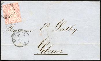 Thumb-1: 24D.2.01 - 1857, Stampa di Berna, 3a tiratura, carta di Zurigo
