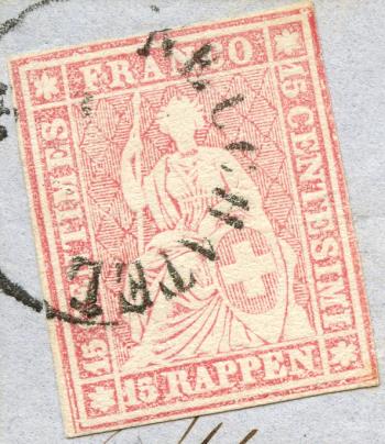 Thumb-2: 24D.2.01 - 1857, Stampa di Berna, 3a tiratura, carta di Zurigo