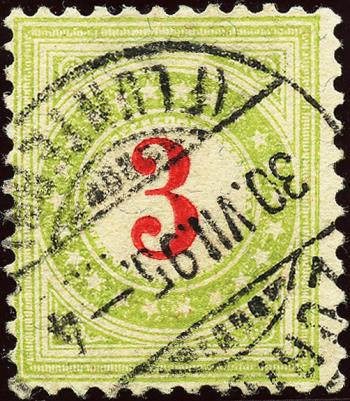 Briefmarken: NP16Da IK - 1889-1891 Rahmen hellgrün, Wertziffer karminrot, 16.-17. Auflage, Type I