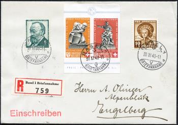 Briefmarken: Z29,B8, B11+J93-J96 - 1940 Aus dem Bundesfeierblock und Pro Juventute Serie