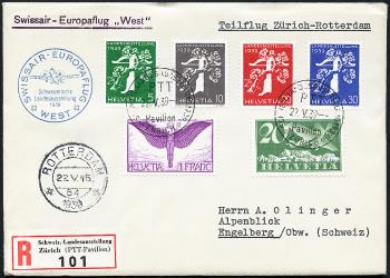 Thumb-1: SF39.5a,b,c,d,e,f,g - 22./28. Mai 1939, Vol européen Swissair Ouest