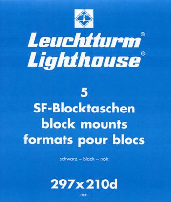 Accessories: 317772 - Leuchtturm  SF special block pockets with double seam, black, 297x210mm