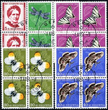 Briefmarken: J138-J142 - 1951 Bildnis J. Spyris und Insektenbilder