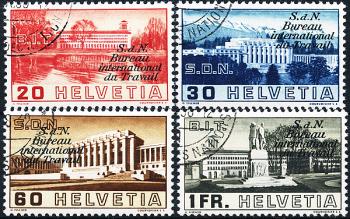 Stamps: BIT49-BIT52 - 1938 Images of the League of Nations and Labor Office buildings