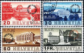 Stamps: BIT53-BIT56 - 1938 Images of the League of Nations and Labor Office buildings, circular overprint