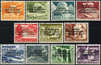 Briefmarken: BIÉ29-BIÉ39 - 1950 Dienst, BIÉ, Technik und Landschaft