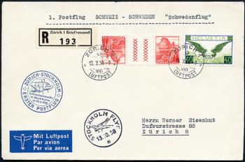 Thumb-1: SF38.4b - 13. Oktober 1938, Zurich-Copenhague-Stockholm