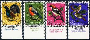 Briefmarken: J224-J227 - 1968 Pro Juventute, Einheimische Vögel