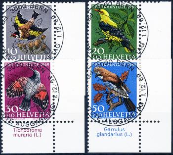 Briefmarken: J228-J231 - 1969 Pro Juventute, Einheimische Vögel