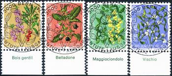 Briefmarken: J248-J251 - 1974 Pro Juventute, Giftpflanzen des Waldes