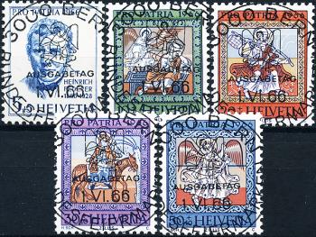 Briefmarken: B128-B132 - 1966 Heinrich Federer. Deckengemälde aus der Kirche St. Martin, Zillis