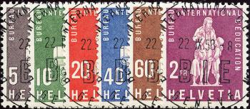 Stamps: BIÉ40-BIÉ45 - 1958 Symbolic representation and Pestalozzi monument